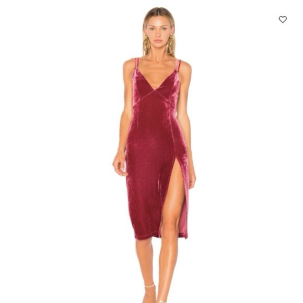 Olivaceous Rich Red Velvet Dress